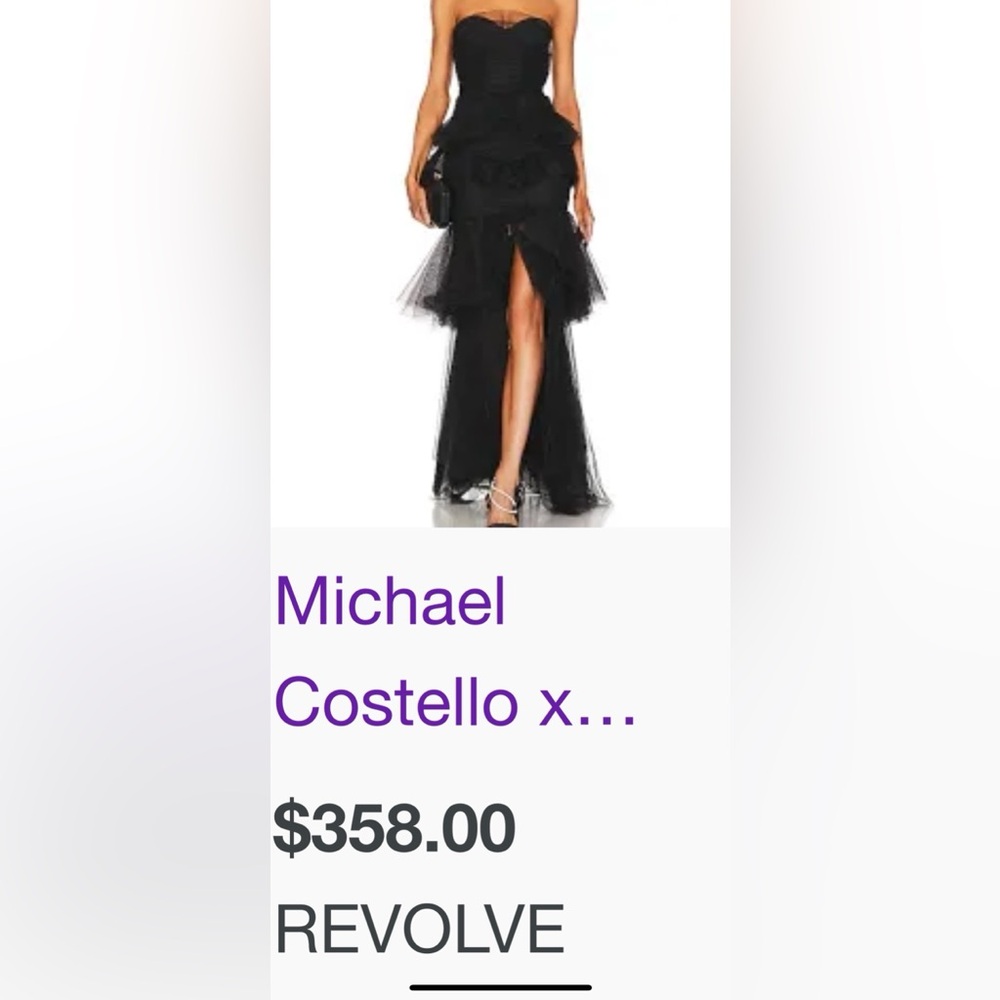 Black Michael Costello Dress - worn once, like new. Size XS.